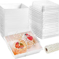 White Dessert Box with Clear Lid 11 x 12 x 5cm 5 pack