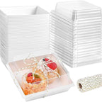 White Dessert Box with Clear Lid 11 x 12 x 5cm 5 pack