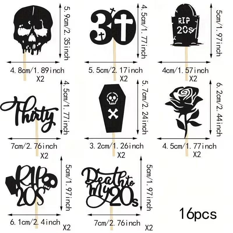 death-to-my-20s-cupcake-topper-16pc-set