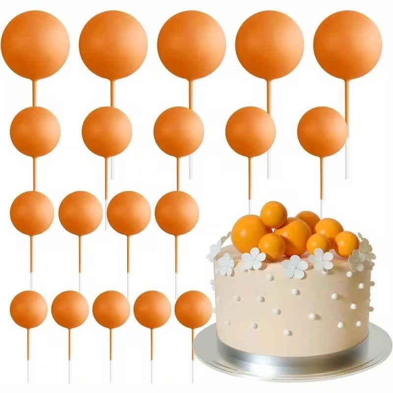 Cake Topper Balls Orange 20pc