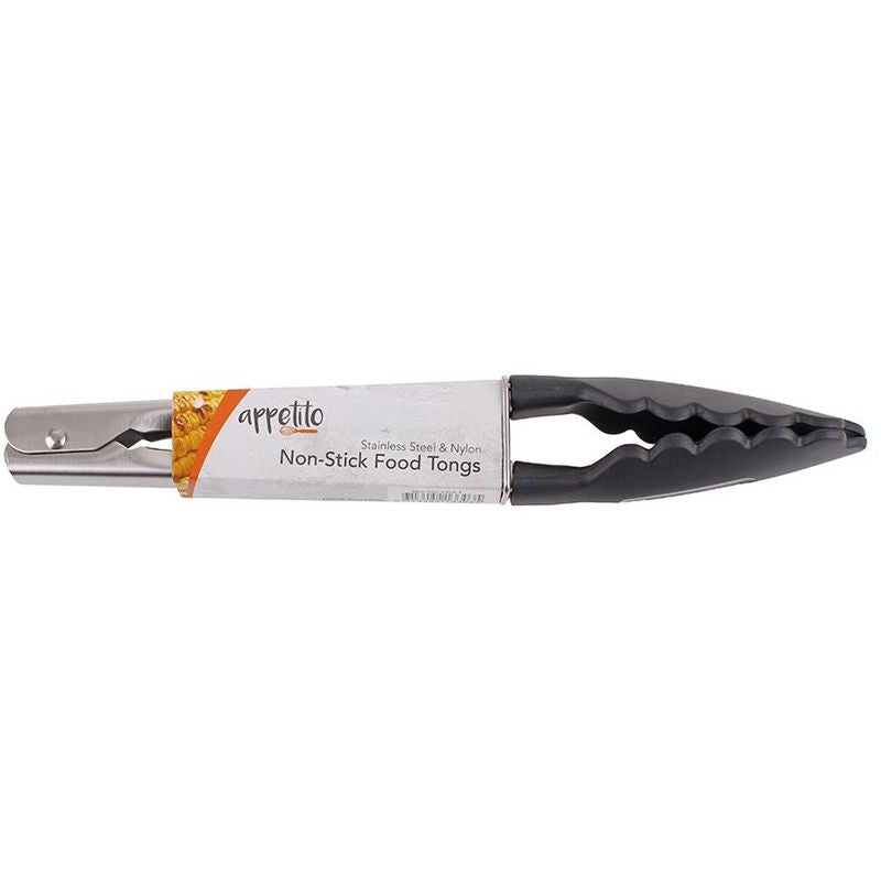appetito-tongs-24cm-stainless-steel-nylon-black