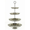 4 Tier Cup Cake Stand Silver 30x70cm