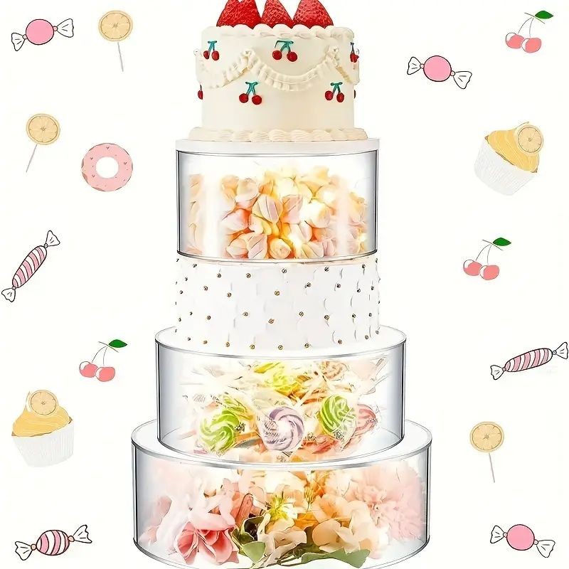 Acrylic Cake Dome Fillable 15 & 25cm 2pc