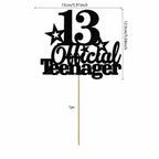 official-teenager-cake-topper-black-glitter-with-star
