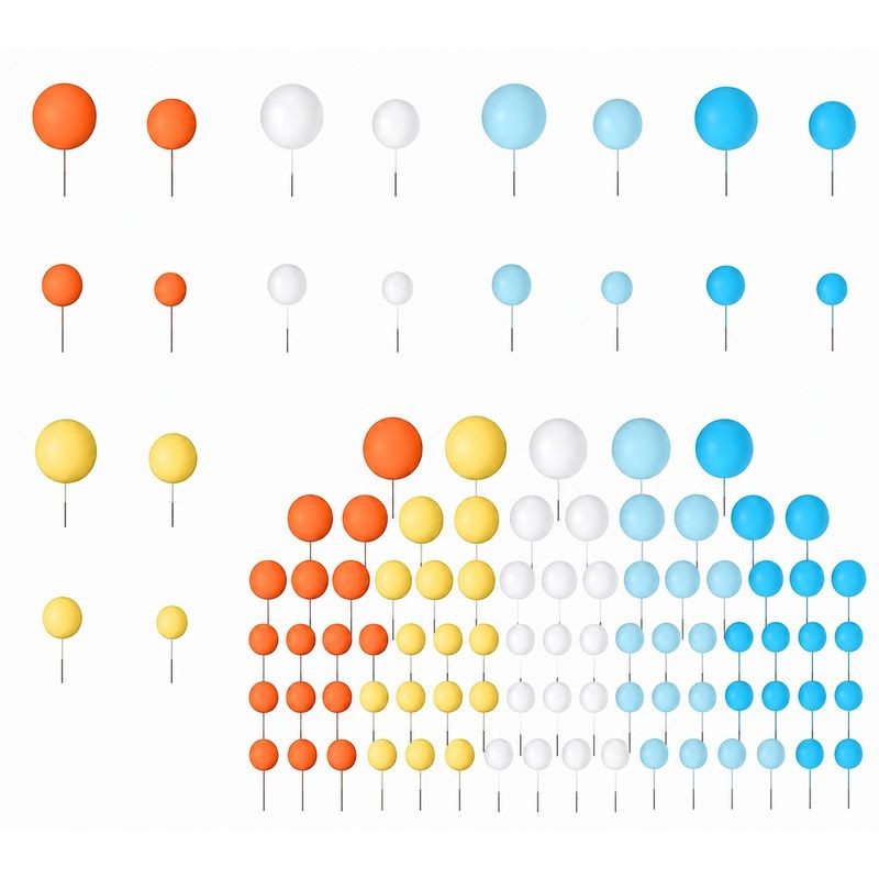 Bluey-Inspired Cake Topper Ball Set – 20 Piece