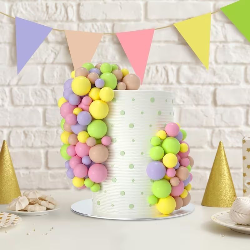 Pastel Coloured Cake Topper Ball Set â€“ 20 Piece