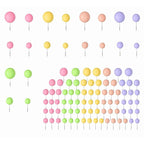 Pastel Coloured Cake Topper Ball Set â€“ 20 Piece