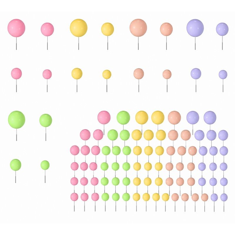 Pastel Coloured Cake Topper Ball Set â€“ 20 Piece