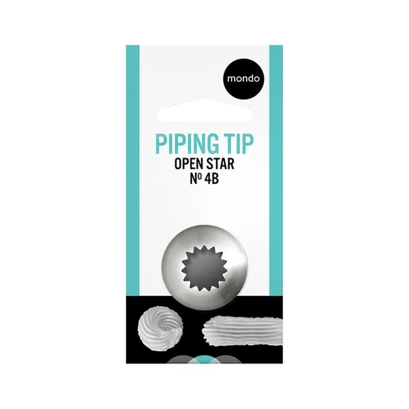 Mondo Stainless Steel Piping Tip/Tube No.4B Open Star