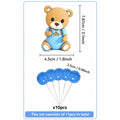Blue Teddy Bear Cake Topper Set â€“ 11 Piece
