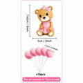Pink Teddy Bear Cake Topper Set â€“ 11 Piece