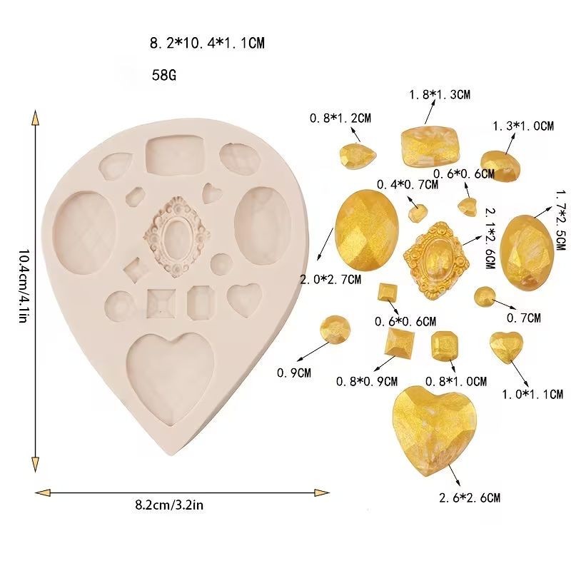 Gemstone Silicone Mould â€“ Multi Shape Jewel Collection