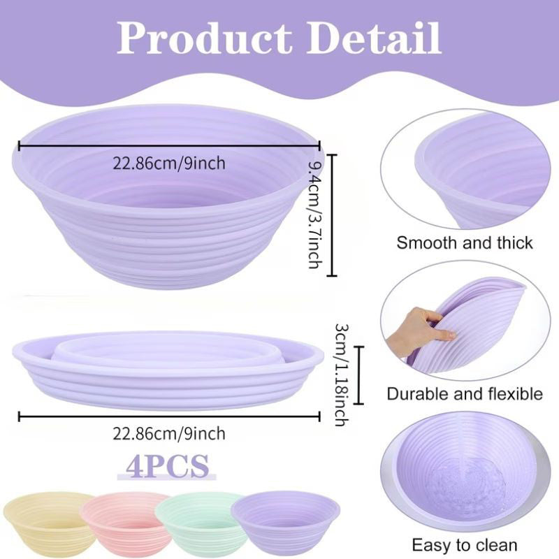 Silicone Oval Bread Proofing Basket Pink – 10 Inch