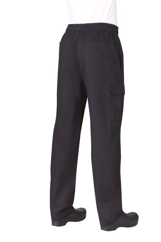 Chef Works Black Baggy Cargo Pants - PC001-BLK