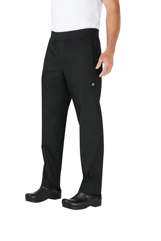 Chef Works Lightweight Mens Black Slim Fit Chef Pants PBN01-BLK