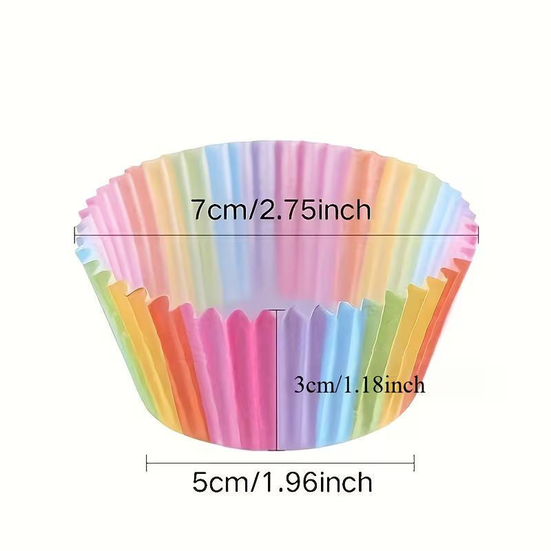 Rainbow Cupcake Cases – 100 Pack