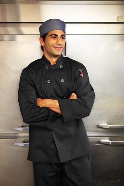 Chef Works Bastille Black Basic Chef Jacket - XS - 7XL