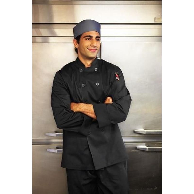 Chef Works Bastille Black Basic Chef Jacket - XS - 7XL