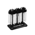 Triple Glass Brush with Suction Cups - Grey