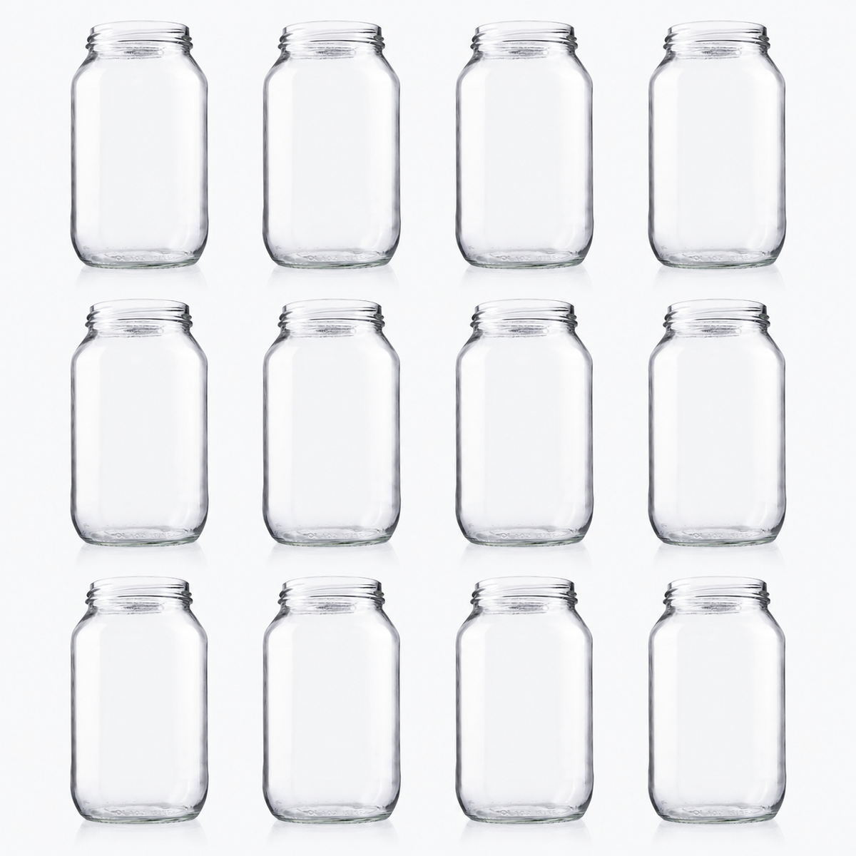 Plasdene Glass Round Food Jar with Twist Finish - 750ml 12 pack