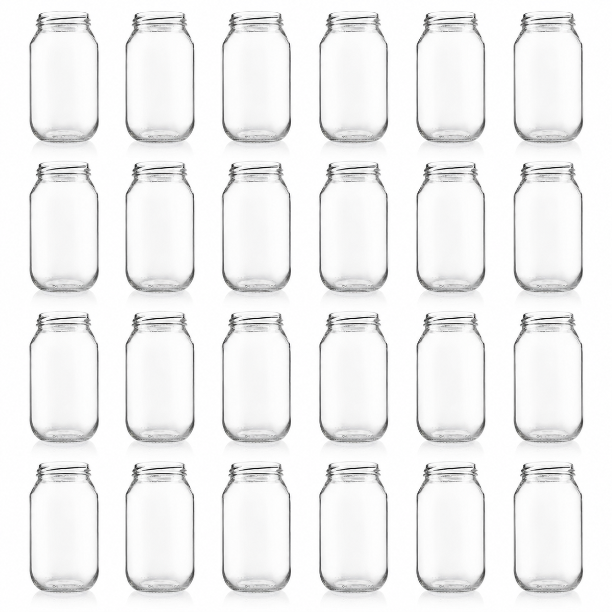 Plasdene Glass Round Food Jar with Twist Finish - 500ml 24 pack