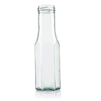 Plasdene Flint Glass Hex Sauce Bottle with Twist Neck - 250ml