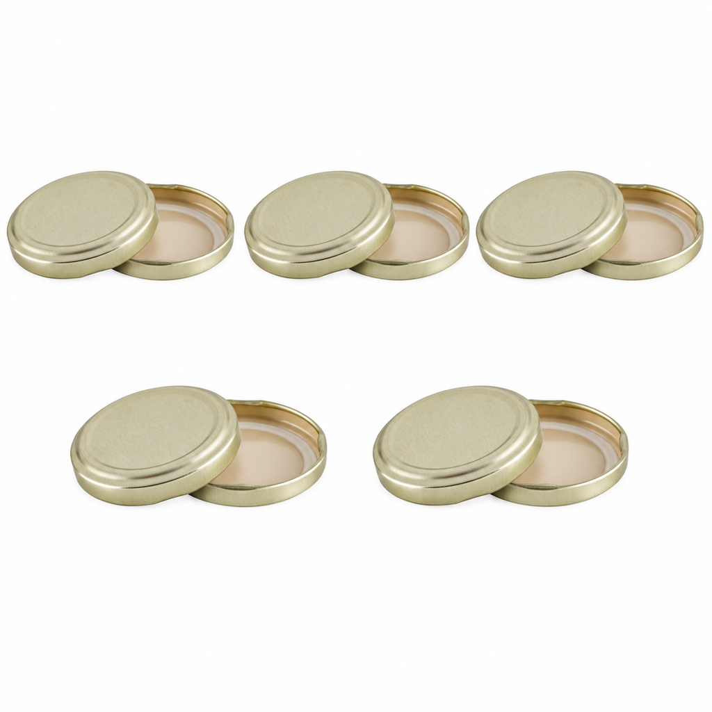 Plasdene Metal RTS Twist Cap - Gold 58mm 10 Pack