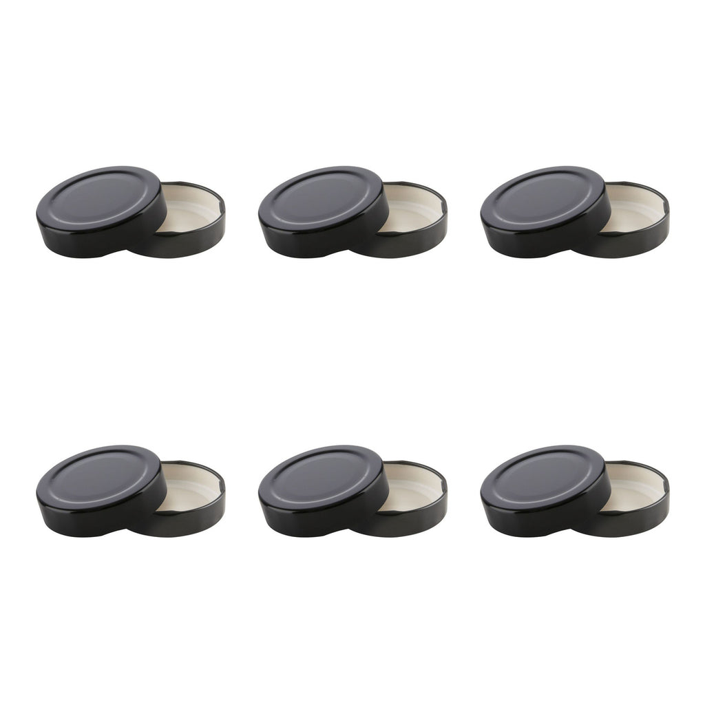 58mm Black Metal Deep Twist Cap 12 Pack