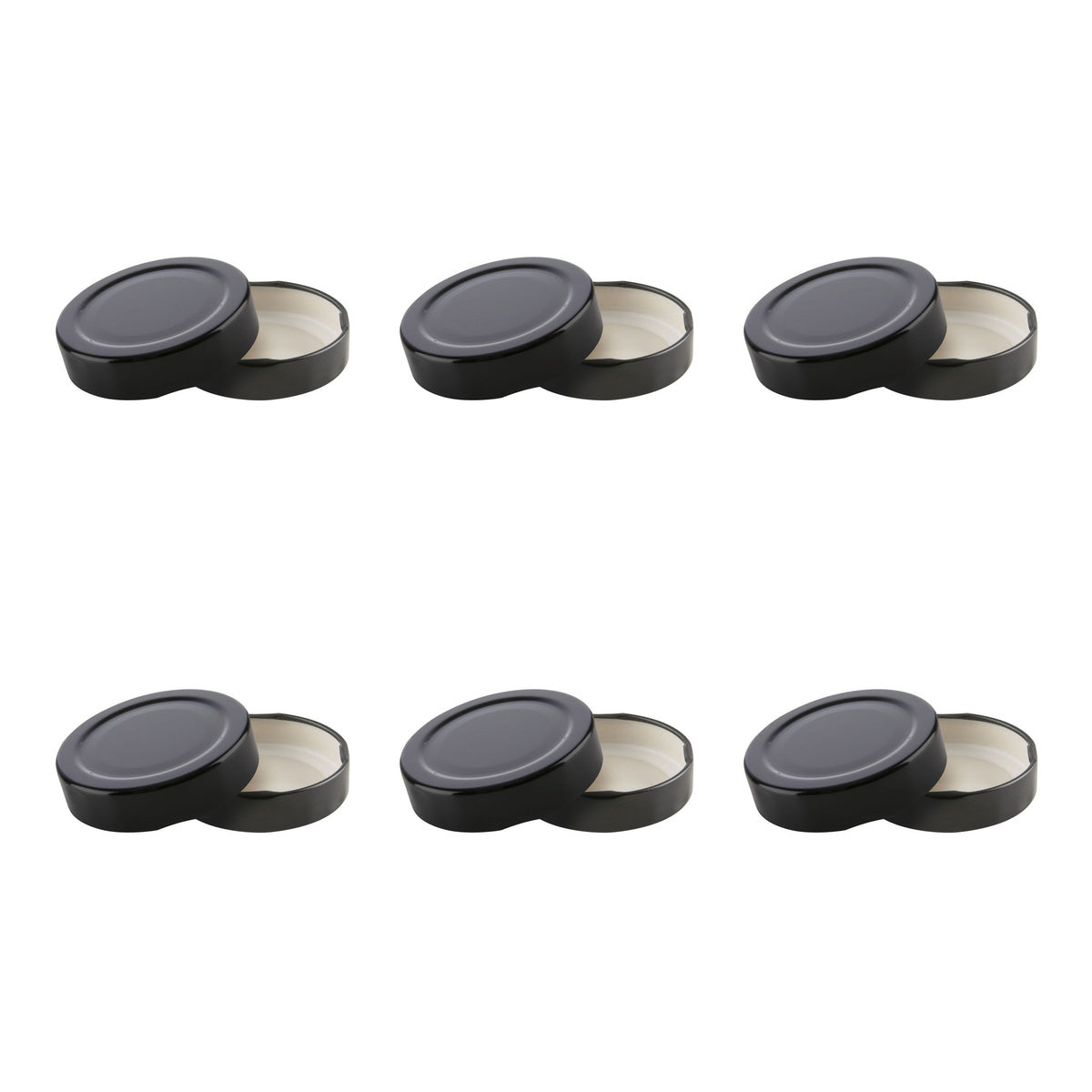 58mm Black Metal Deep Twist Cap 12 Pack