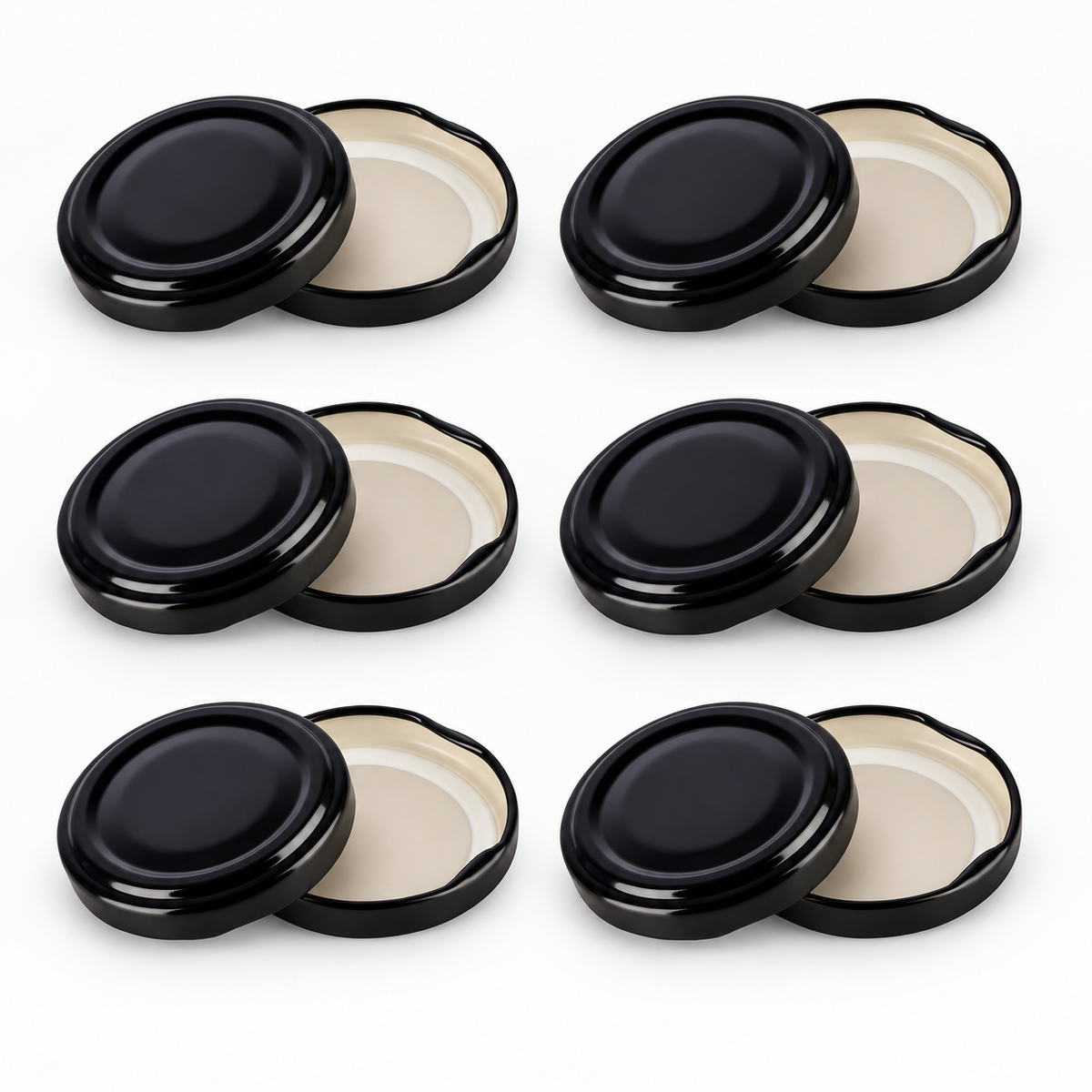 53mm Black Metal RSP Twist Cap 12 Pack