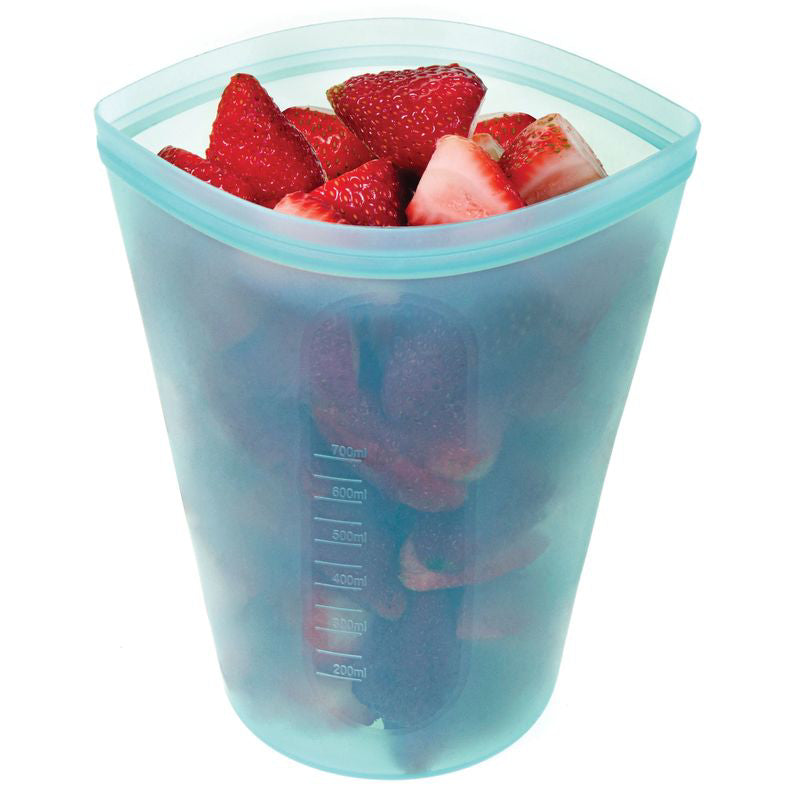 Avanti Pinch & Lock Silicone Reusable Bags (Blue) - 450mL
