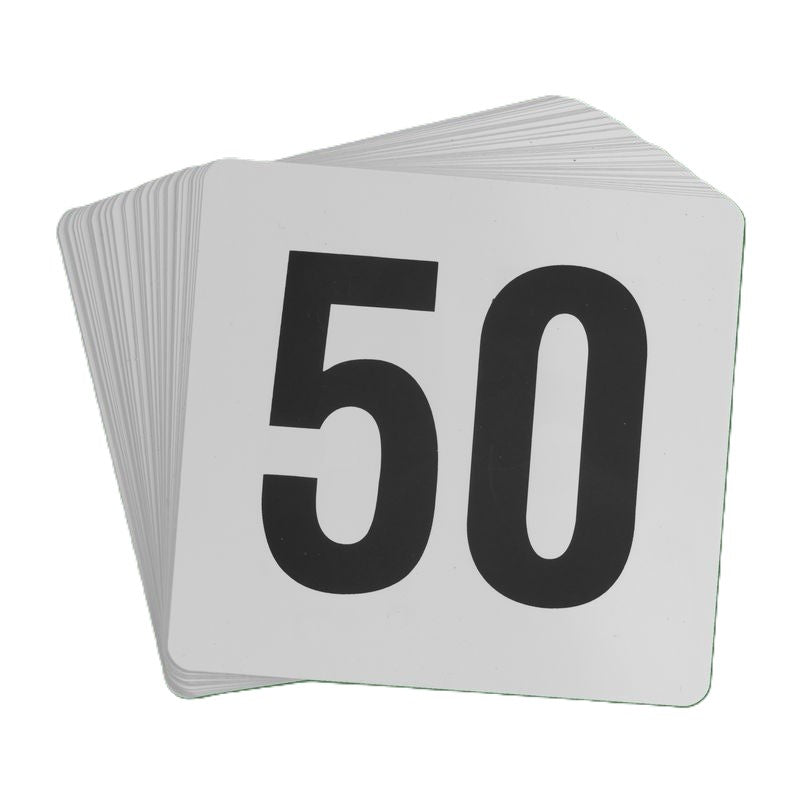 KH Plastic Table Number Set Black On White 1 - 50
