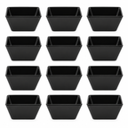 Ryner Melamine Square Bowl - 10 x 10 x 6cm Black - 12 Pack