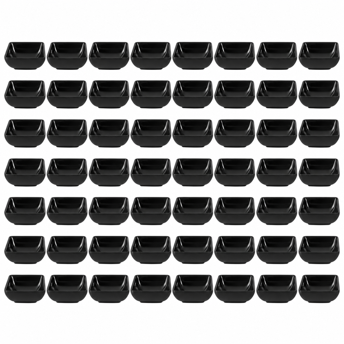 Ryner Melamine Square Sauce Dish - 7 x 7cm Black - 48 PACK