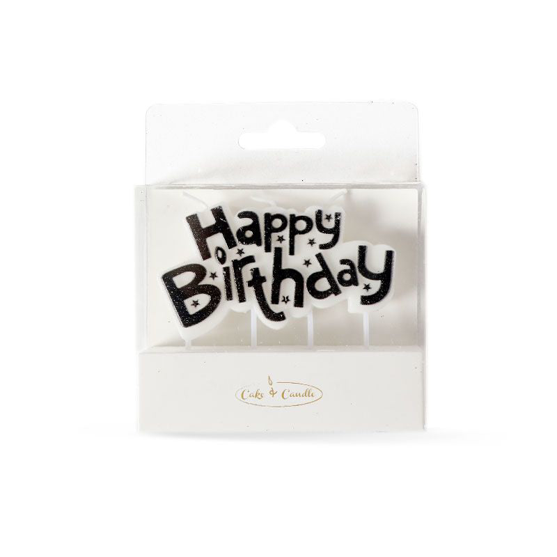 C&C Happy Birthday Candle Plaque - Black & White