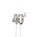C&C SILVER Metal Cake Topper - 40th