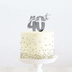 C&C SILVER Metal Cake Topper - 40th