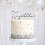C&C Metal Cake Topper - Silver Plated Congratulations