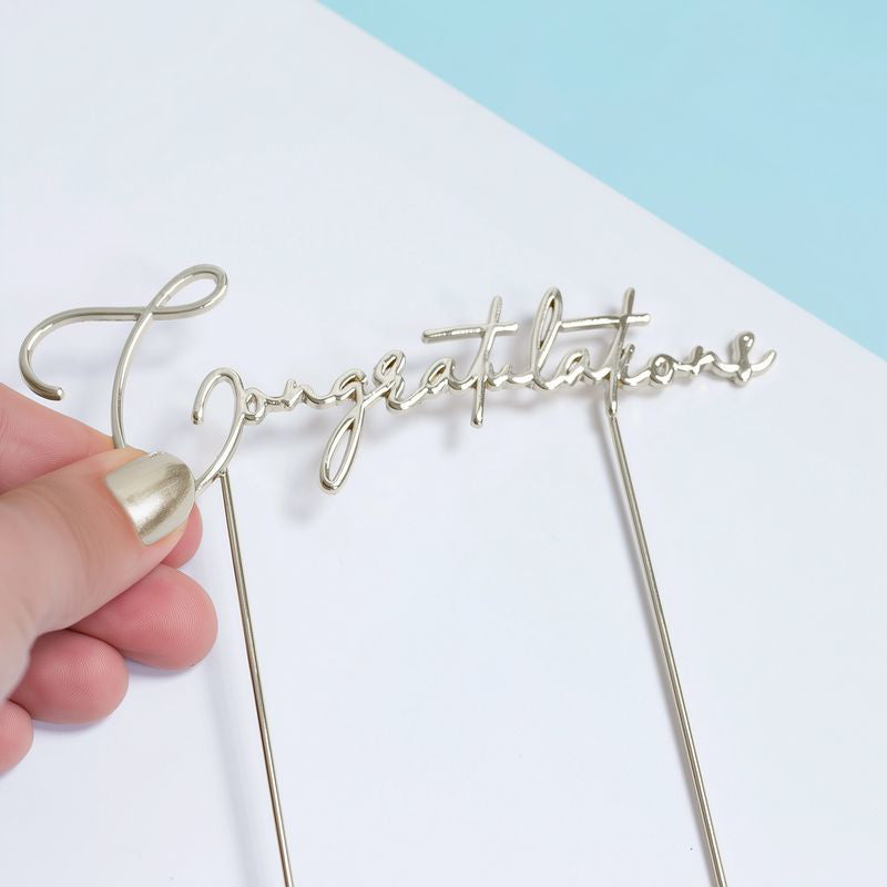 C&C Metal Cake Topper - Silver Plated Congratulations