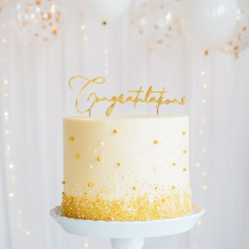 C&C Gold Metal Cake Topper - Congratulations