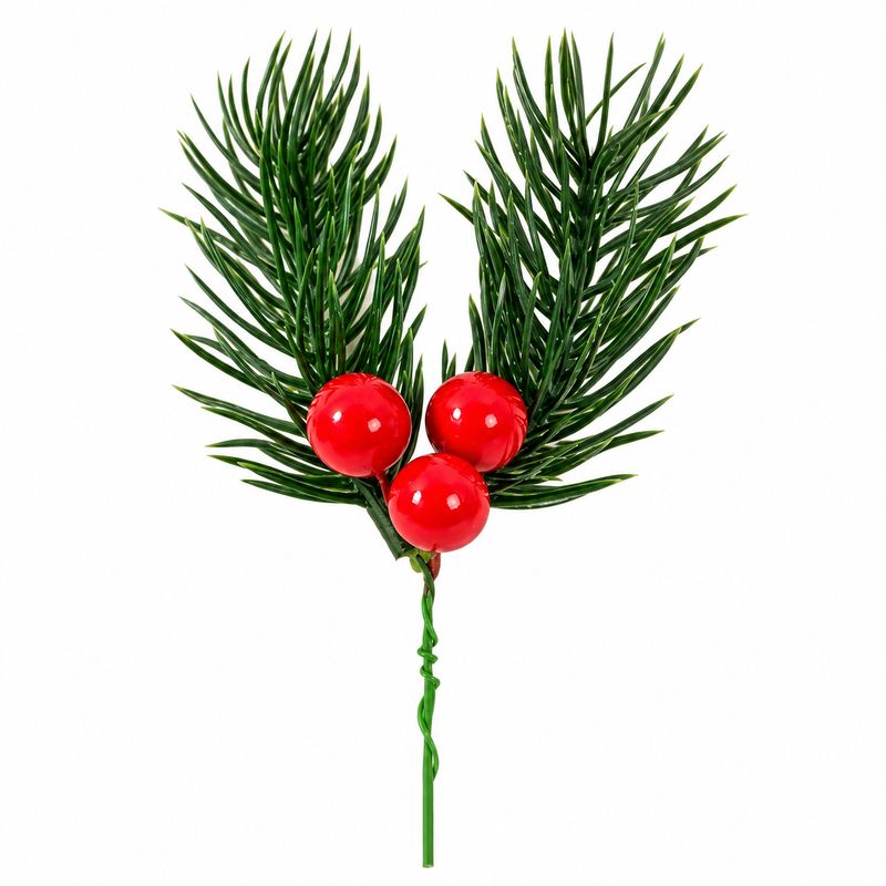 Cake Topper Mini Pine Needle & Berry 5 pack