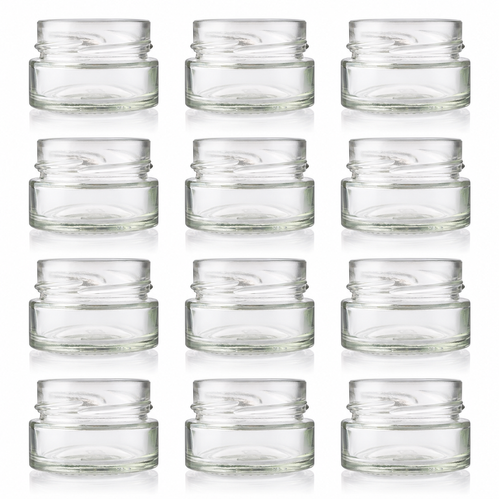 Plasdene Glass Round Ergo Jar with Twist Finish - 67ml 12 Pack