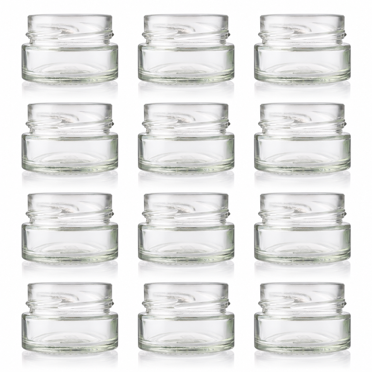 Plasdene Glass Round Ergo Jar with Twist Finish - 67ml 12 Pack