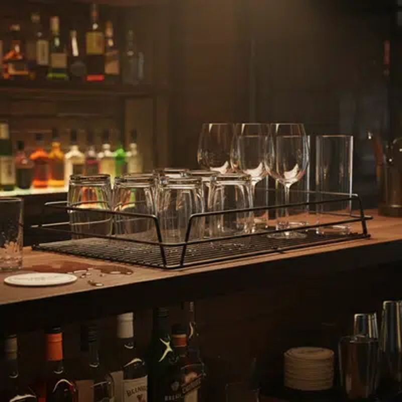 KH GLASS BASKET 425x350x75 BLACK (LOW)
