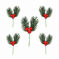 Cake Topper Mini Pine Needle & Berry 5 pack