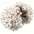 Artificial Frosted Berry Stems – White 20 Pack