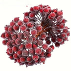 Artificial Frosted Berry Stems – Wine Red 20 Pack