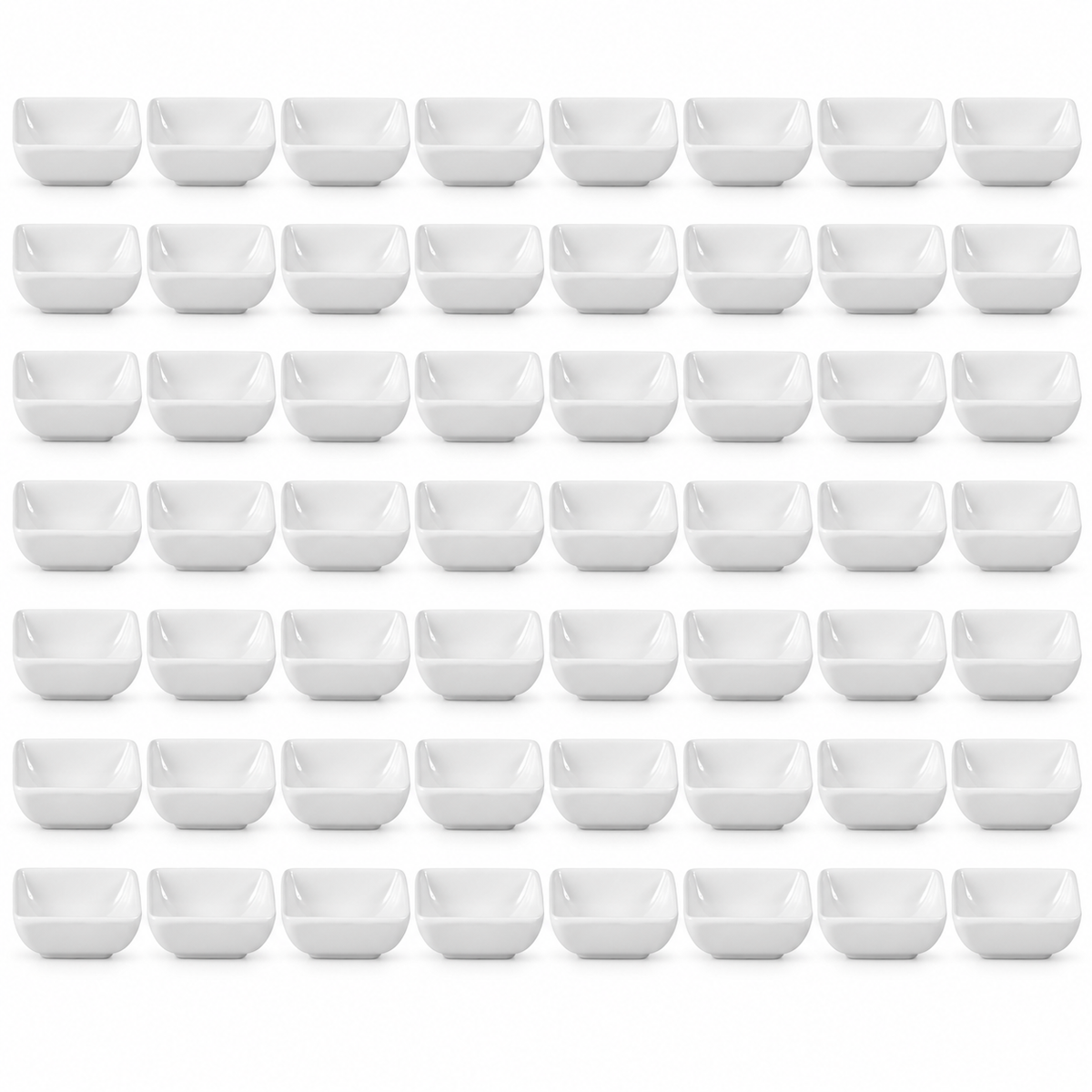 Ryner Melamine Square Sauce Dish - 7 x 7cm White - 48 Pack