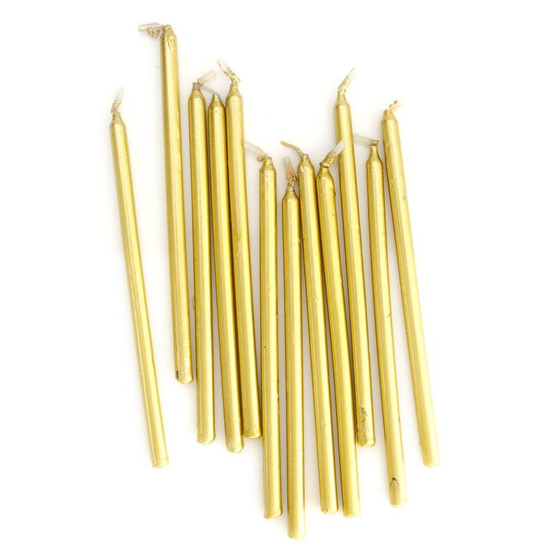 C&C Candle Tall Gold 12pk