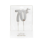 C&C SILVER Metal Cake Topper - 70th